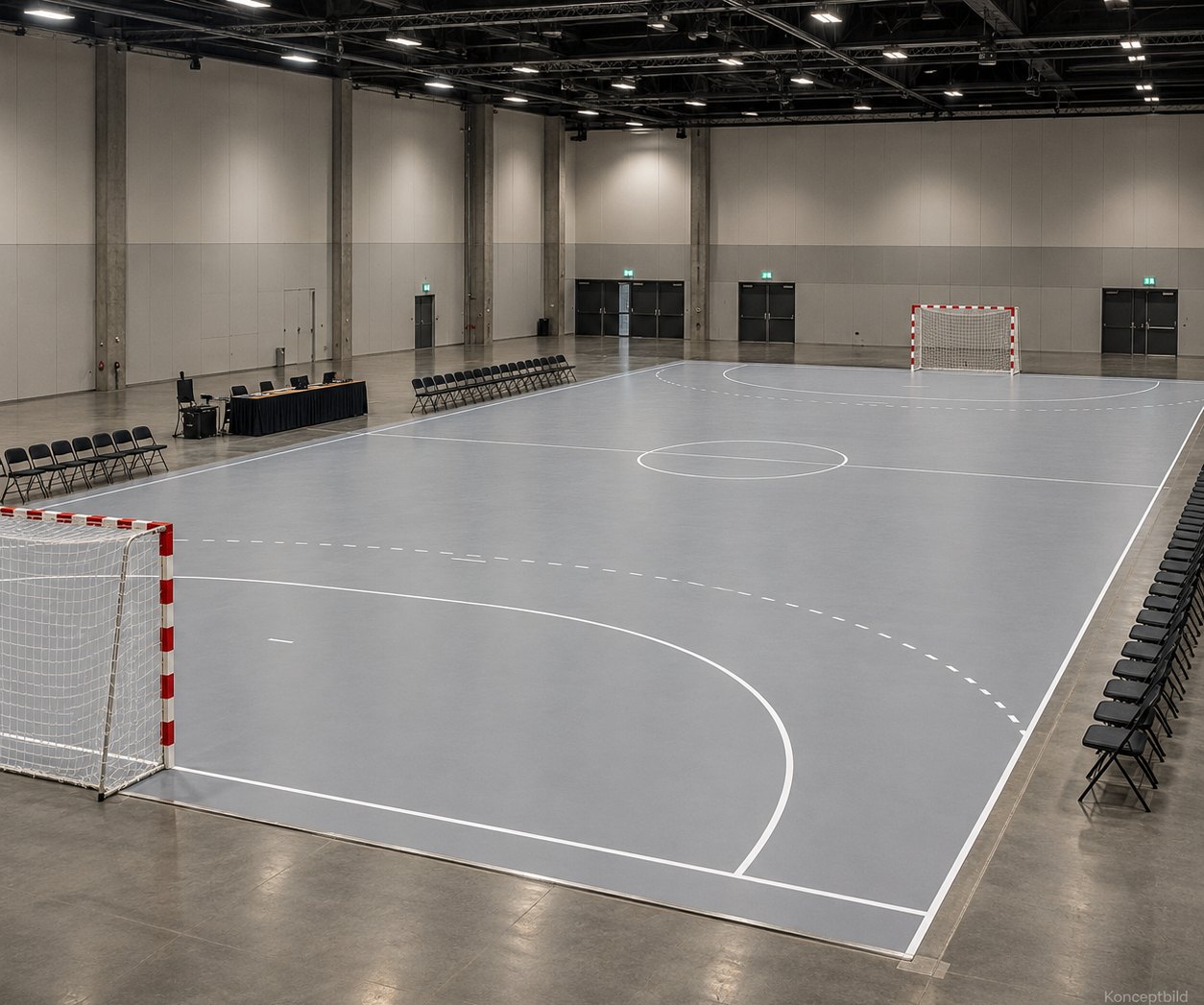 Gerflor-golv lagt i en mässhall